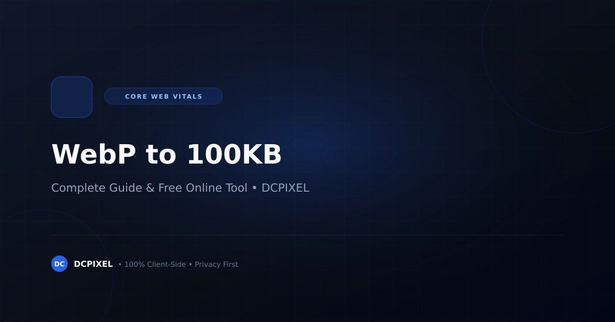 Compress WebP to exactly 100KB for page speed budgets — DCPIXEL