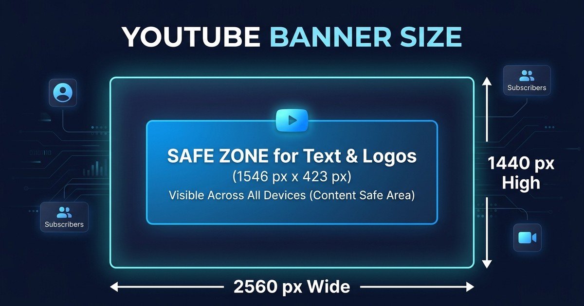 YouTube banner 2560x1440 multi-device safe zone guide — DCPIXEL